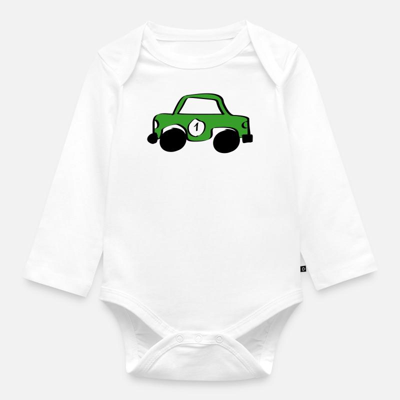 Auto - Baby Bio-Langarm-Body - Weiß