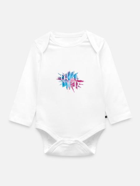 Girls Power - Baby Bio-Langarm-Body - Weiß