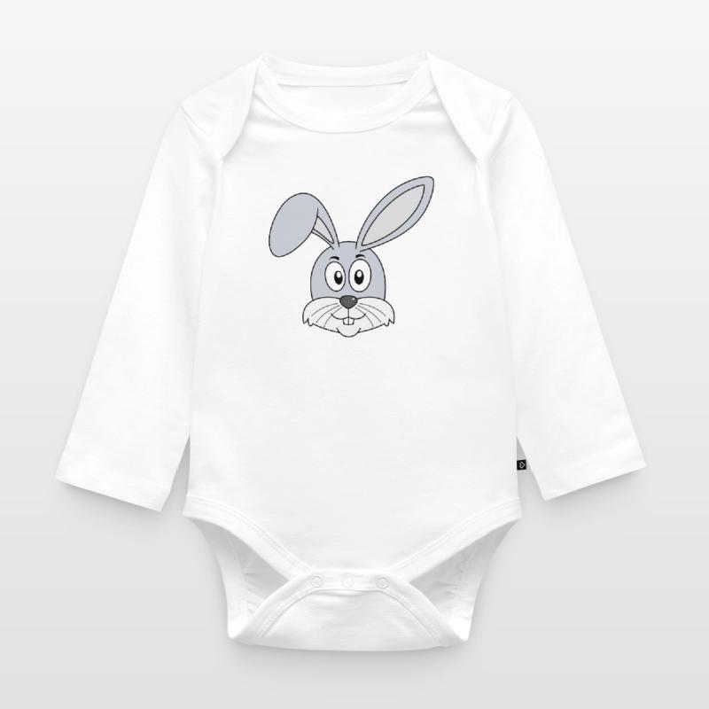 Rabbit Easter Rabbit Teeth Rabbits Easter Organic Longsleeve Baby Bodysuit