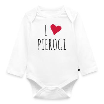 I love Pierogi | Polish food specialties - Organic Longsleeve Baby Bodysuit - white - Front