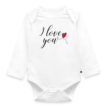 Je t'aime - Body Bébé bio manches longues - blanc - Devant
