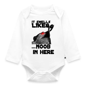 Noob Gaming Gamer Pro - Baby Bio-Langarm-Body - Weiß - Vorne