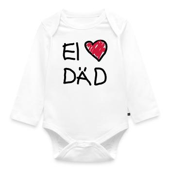 I love dad (ei love DAED) - Organic Longsleeve Baby Bodysuit - white - Front