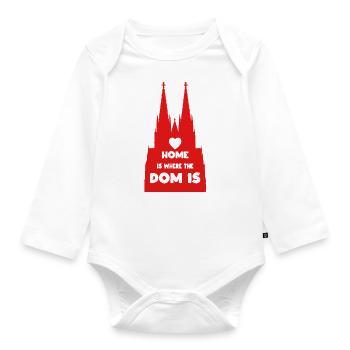 Cologne Cathedral - Organic Longsleeve Baby Bodysuit - white - Front