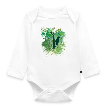 Woodpecker | Woodpecker | Silhouette | bird - Organic Longsleeve Baby Bodysuit - white - Front
