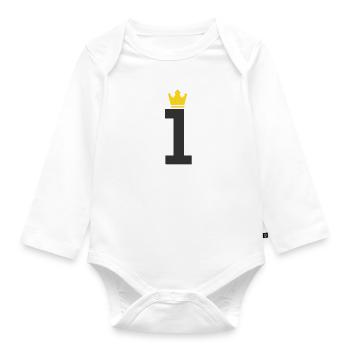 1 - Pour le premier anniversaire de votre bébé - Body Bébé bio manches longues - blanc - Devant