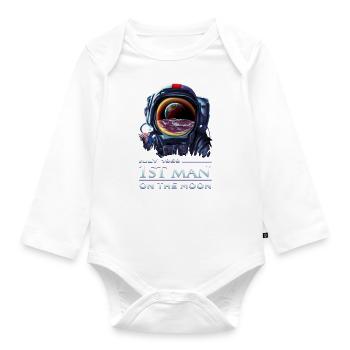 Astronaut 1969 First Man on the Moon - DK Studio - Organic Longsleeve Baby Bodysuit - white - Front
