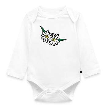Blumen und Kräuter: Edelweiss - Body Bébé bio manches longues - blanc - Devant