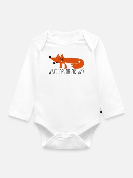 Lustige Hipster Swag Trendy comic cartoon fuchs - Baby Bio-Langarm-Body - Weiß