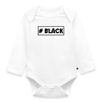 # Black - Organic Longsleeve Baby Bodysuit - white - Front
