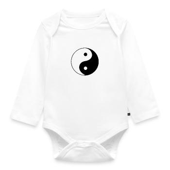 yin yang - Organic Longsleeve Baby Bodysuit - white - Front