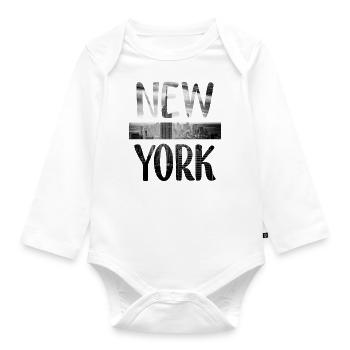 New York - Baby Bio-Langarm-Body - Weiß - Vorne
