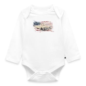 Cadillac America Car Old Vintage Car USA Vintage Car - Organic Longsleeve Baby Bodysuit - white - Front