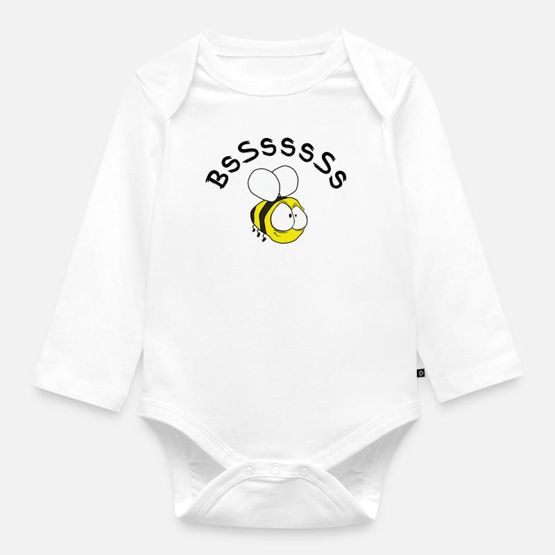 Abeille - Body Bébé bio manches longues - blanc