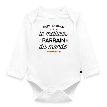 Meilleur parrain du monde - Body Bébé bio manches longues - blanc - Devant