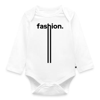 fashion trend stripes dot - Baby Bio-Langarm-Body - Weiß - Vorne
