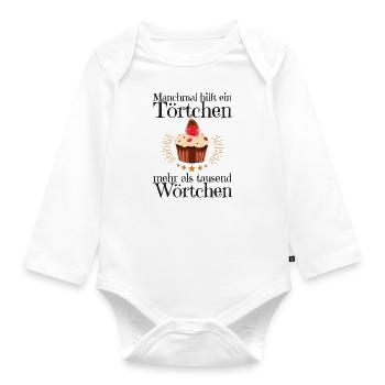Tartlets Word Cake Words Cupcake black - Organic Longsleeve Baby Bodysuit - white - Front