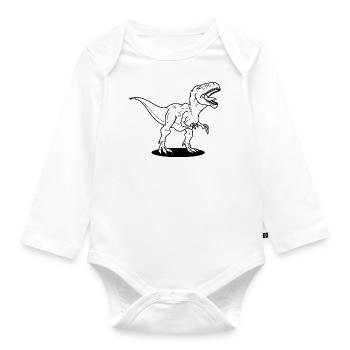 T-Rex - Organic Longsleeve Baby Bodysuit - white - Front