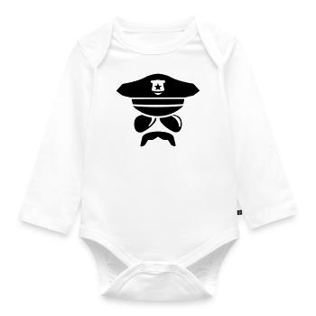 Cop - Polizist - Baby Bio-Langarm-Body - Weiß - Vorne