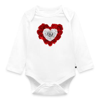 Cœur de Roses - Body Bébé bio manches longues - blanc - Devant