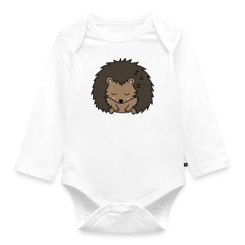 Schlafender Igel - Baby Bio-Langarm-Body - Weiß - Vorne