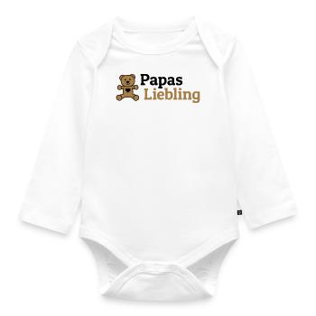 Papas Liebling - Baby Bio-Langarm-Body - Weiß - Vorne