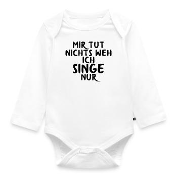 Singen - Baby Bio-Langarm-Body - Weiß - Vorne