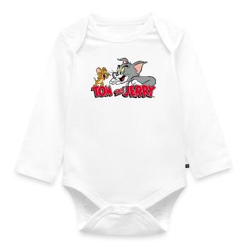 Tom et Jerry Tirer La Langue - Body Bébé bio manches longues - blanc - Devant