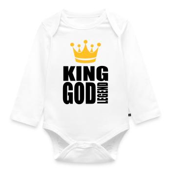 king god legend - Organic Longsleeve Baby Bodysuit - white - Front