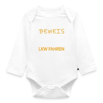 Papa kann nicht nur gut Lkw fahren... - Baby Bio-Langarm-Body - Weiß - Vorne