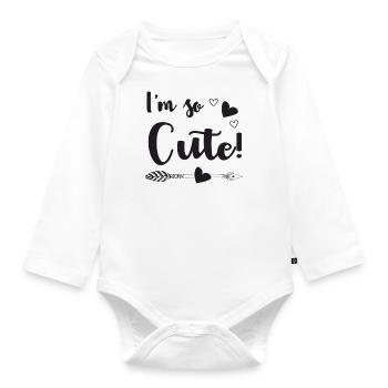 ich bin suess - Ein Geschenk - Baby Bio-Langarm-Body - Weiß - Vorne