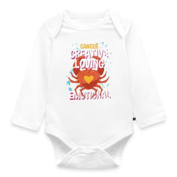 Cancer du zodiaque Horoscope Crabe Esprit Animal - Body Bébé bio manches longues - blanc - Devant