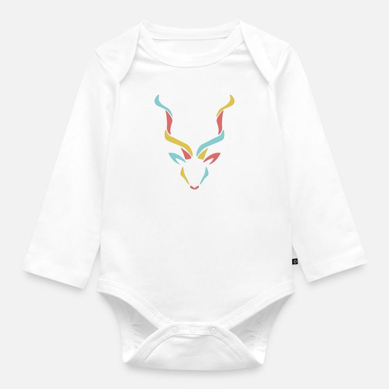 Koudou coloré - Body Bébé bio manches longues - blanc