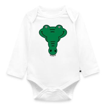 alligator - Organic Longsleeve Baby Bodysuit - white - Front