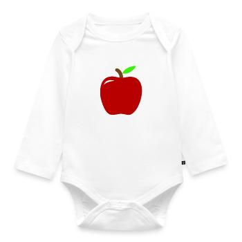 Apple - Organic Longsleeve Baby Bodysuit - white - Front