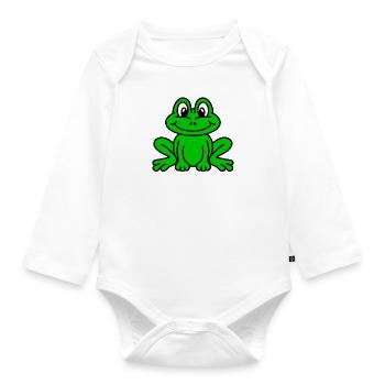 Frog - Organic Longsleeve Baby Bodysuit - white - Front