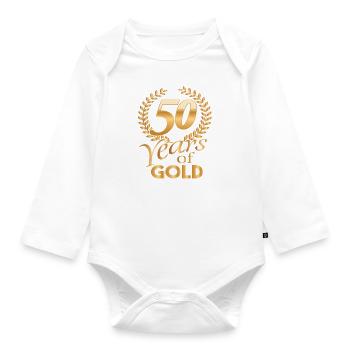 Années d'or chemise 50 années d'or - Body Bébé bio manches longues - blanc - Devant