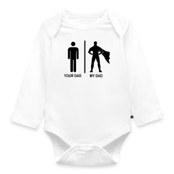 your dad my dad black - Baby Bio-Langarm-Body - Weiß - Vorne