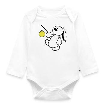A cute Bunny with Lantern - Organic Longsleeve Baby Bodysuit - white - Front