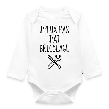 Bricolage / Basteln / Handwerker / DIY - Baby Bio-Langarm-Body - Weiß - Vorne