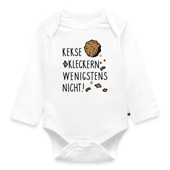 kleckern nicht - Baby Bio-Langarm-Body - Weiß - Vorne