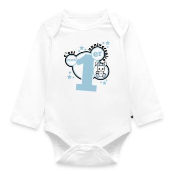 c'est mon 1er anniversaire - Body Bébé bio manches longues - blanc - Devant