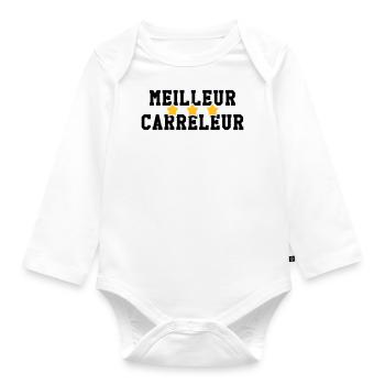 carreleur / carrelage / construction / maçon - Body Bébé bio manches longues - blanc - Devant
