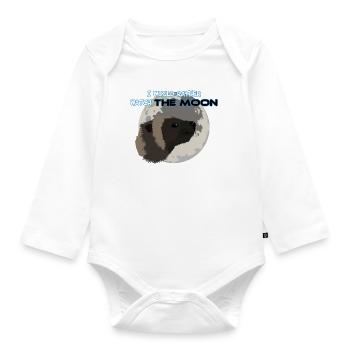 Wolverine and moon - Organic Longsleeve Baby Bodysuit - white - Front