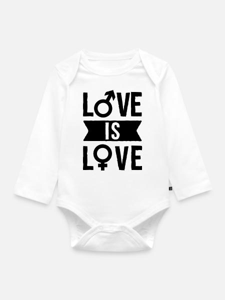 Love is love - Baby Bio-Langarm-Body - Weiß