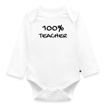 Lehrer / Professor / Schule / Lehrerin / Kind - Baby Bio-Langarm-Body - Weiß - Vorne