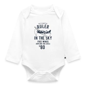 Ruler In The Sky - Organic Longsleeve Baby Bodysuit - white - Front