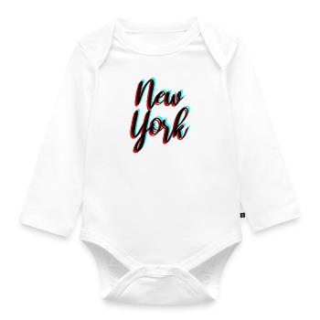 new York - Organic Longsleeve Baby Bodysuit - white - Front