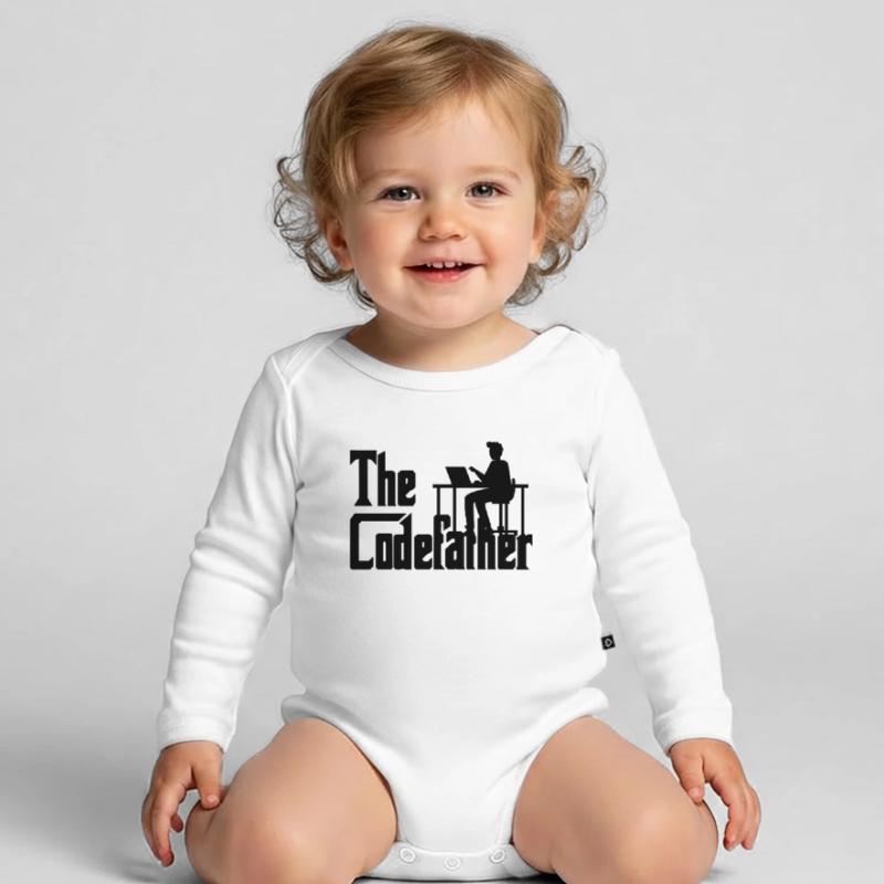 The Codefather Coding Programier Cadeau Body Bébé bio manches longues