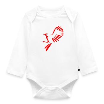 Bird illustration - Organic Longsleeve Baby Bodysuit - white - Front